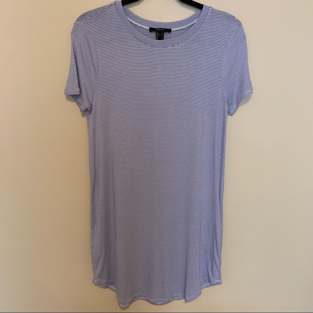 Forever21 Blue and White Striped Tshirt Dress